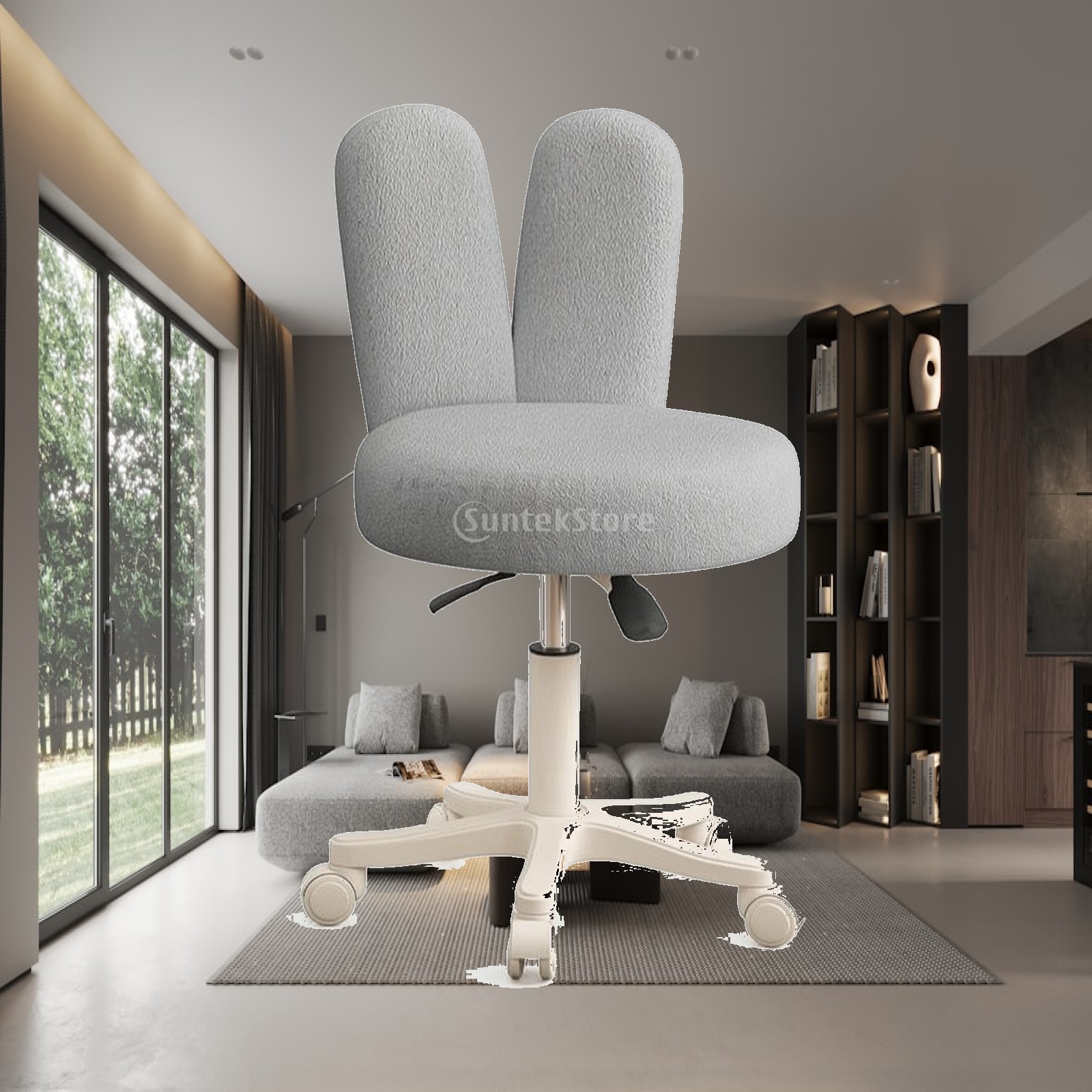 Chairs - Stołek na kółkach z oparciem, regulowany