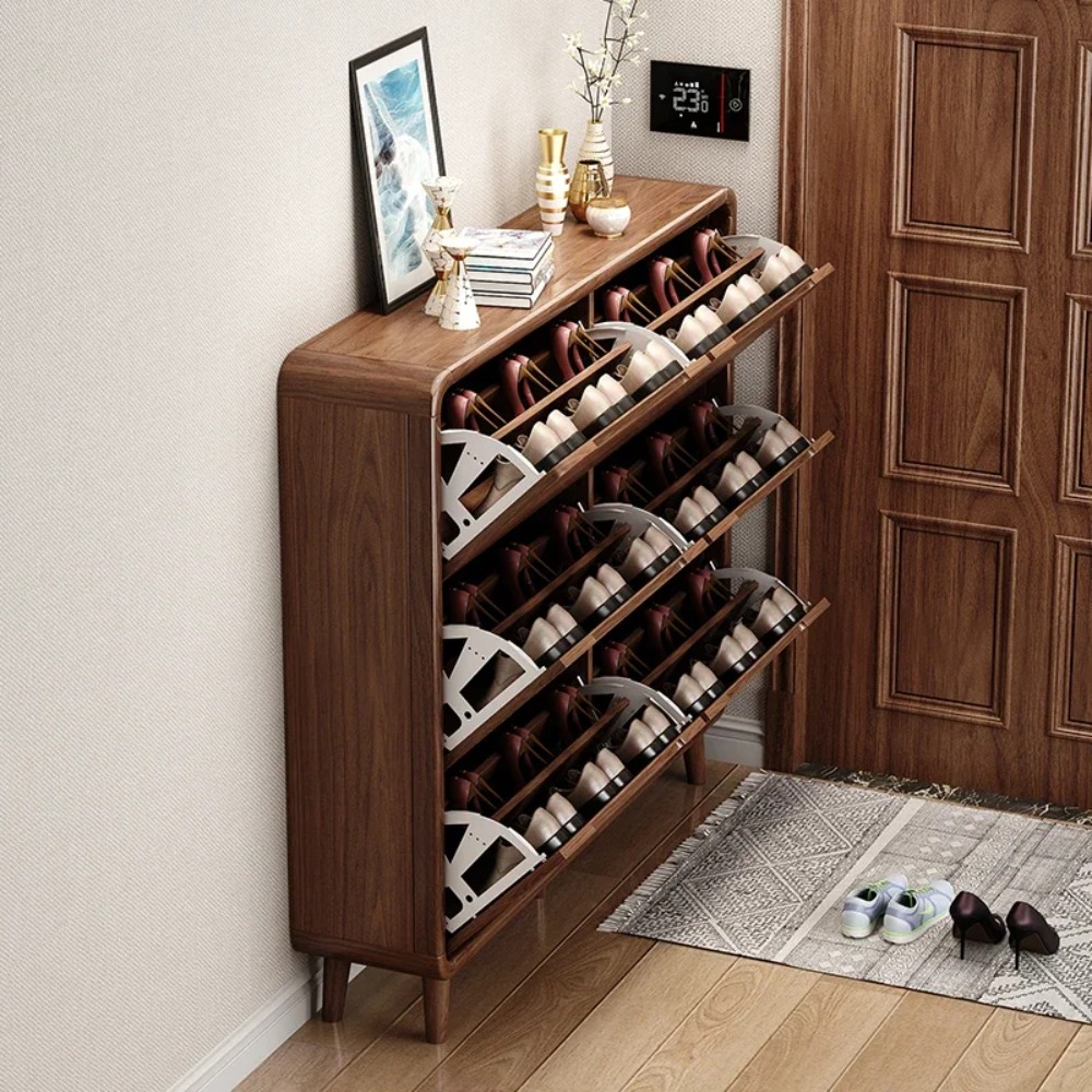 Shoe Rack Cabinet Narrow Entryway - Wąska szafka na buty z odchylanymi