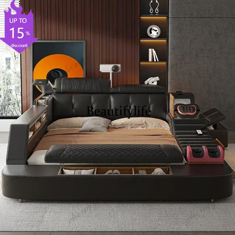 King Size Bed Frame With Storage Drawers - Łóżko podwójne A182 Black King Size