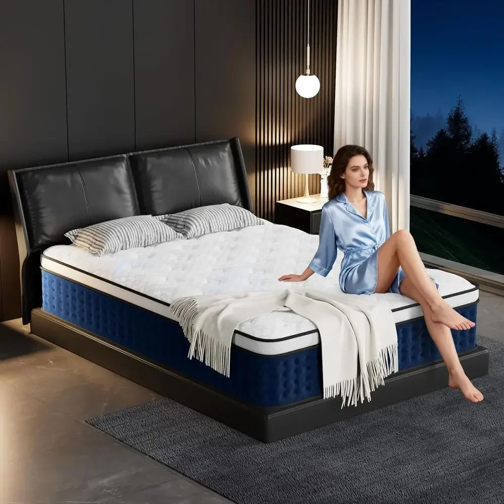Memory Foam Mattress In A Box Queen - Materac hybrydowy 12 cali, rozmiar Queen,