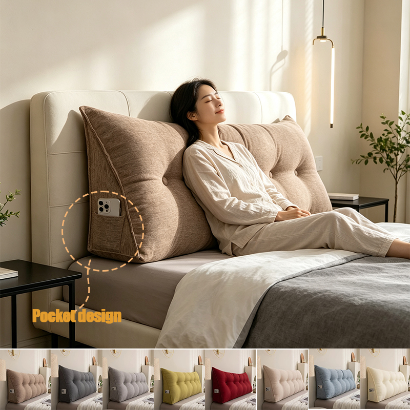 Headboard Cushion Backrest Tatami - Duża poduszka zagłówka, oparcie tatami, trójkątny
