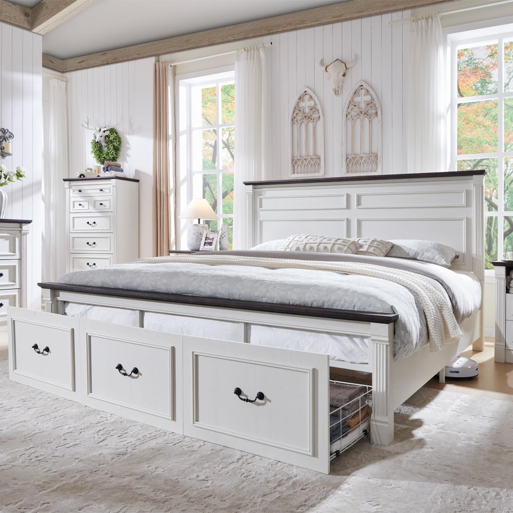 Rama łóżka typu king-size w st – King Size Bed Frame With Storage Drawers recenzja i cena