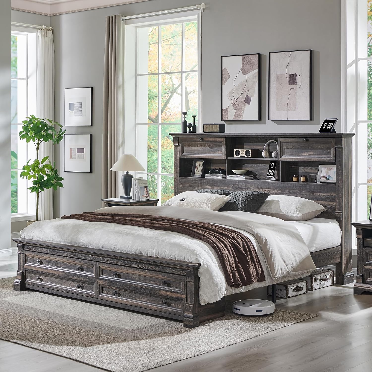 Rama łóżka typu King Size, zag – King Size Bed Frame With Storage Drawers recenzja i cena