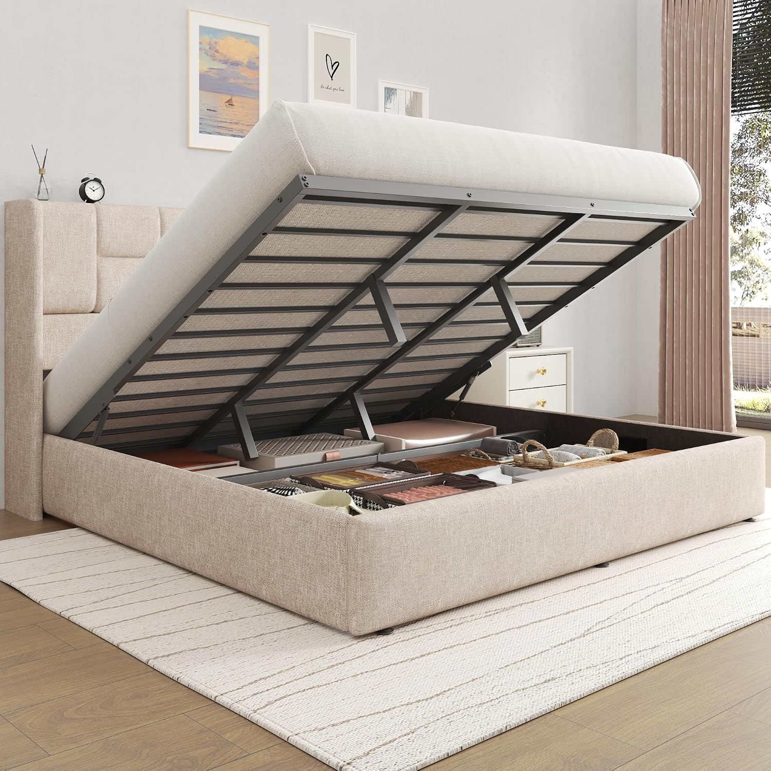Rama łóżka typu king-size z hy – Gas Lift Storage Bed Hydraulic recenzja i cena