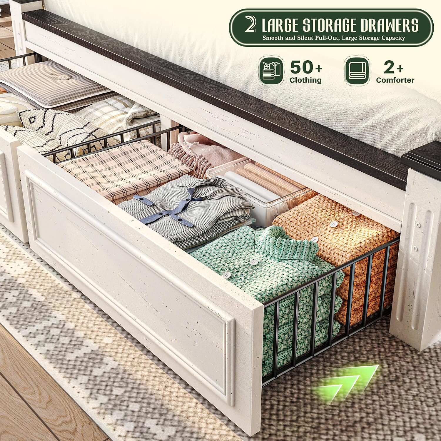 Rama łóżka typu King Size z za – King Size Bed Frame With Storage Drawers recenzja i cena
