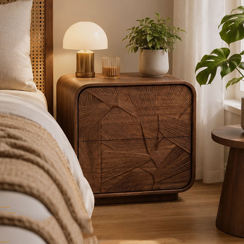 Szuflady Drewniana Szafka Nocn – Solid Wood Nightstand 2 Drawers recenzja i cena