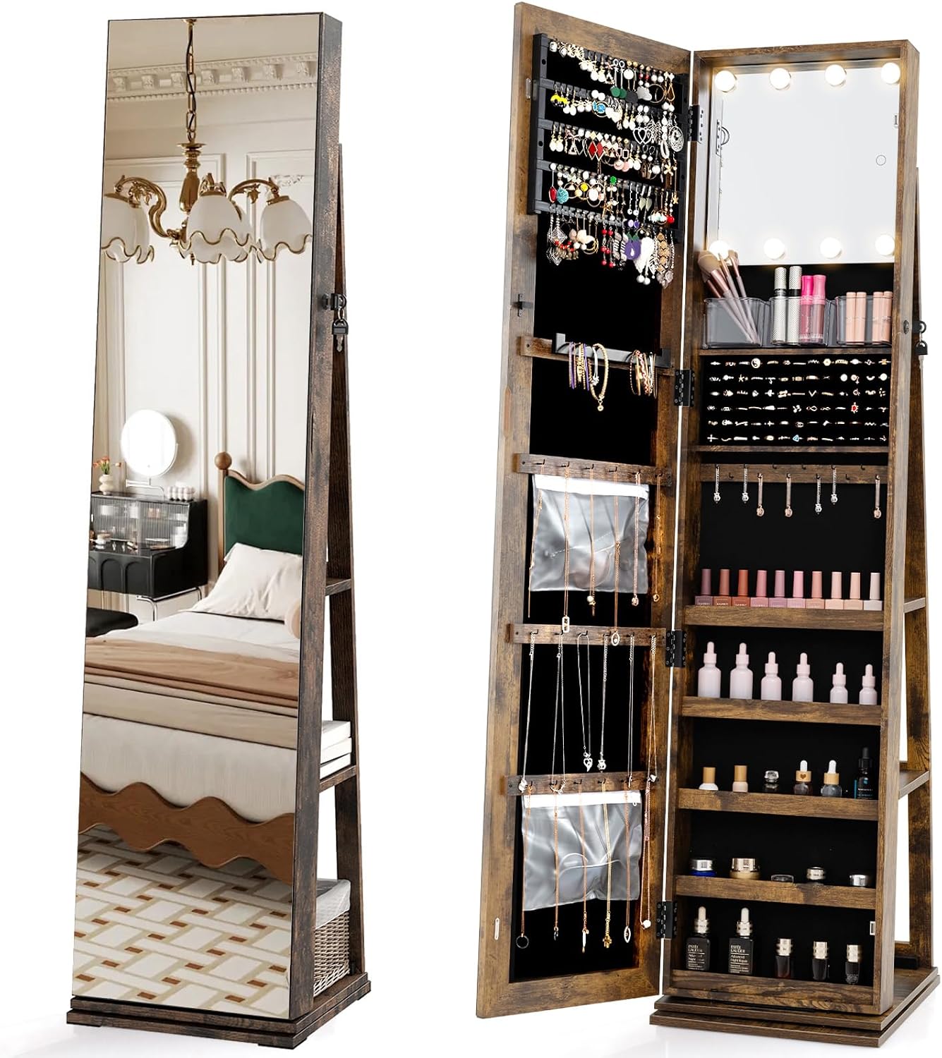 Obrotowa szafa na biżuterię z  – Full Length Mirror Jewelry Armoire recenzja i cena