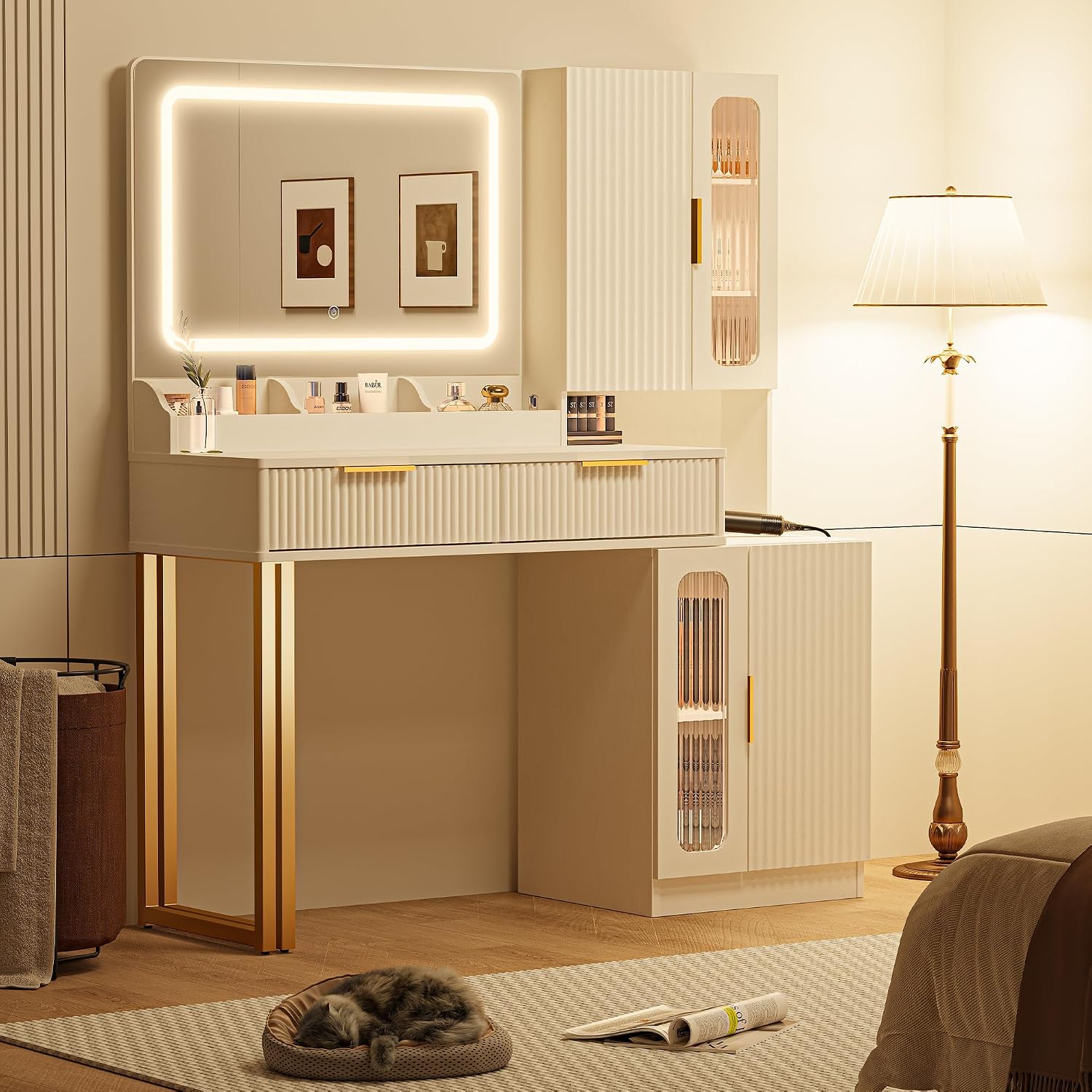 Toaletka z lustrem o przekątne – Dressing Table Vanity With Lighted Mirror recenzja i cena