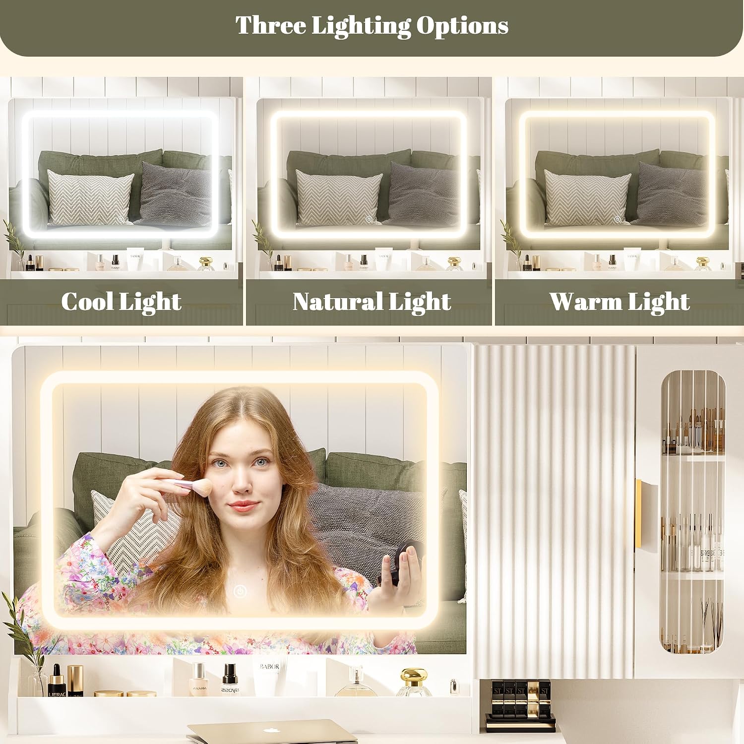 Toaletka z lustrem o przekątne – Dressing Table Vanity With Lighted Mirror recenzja i cena
