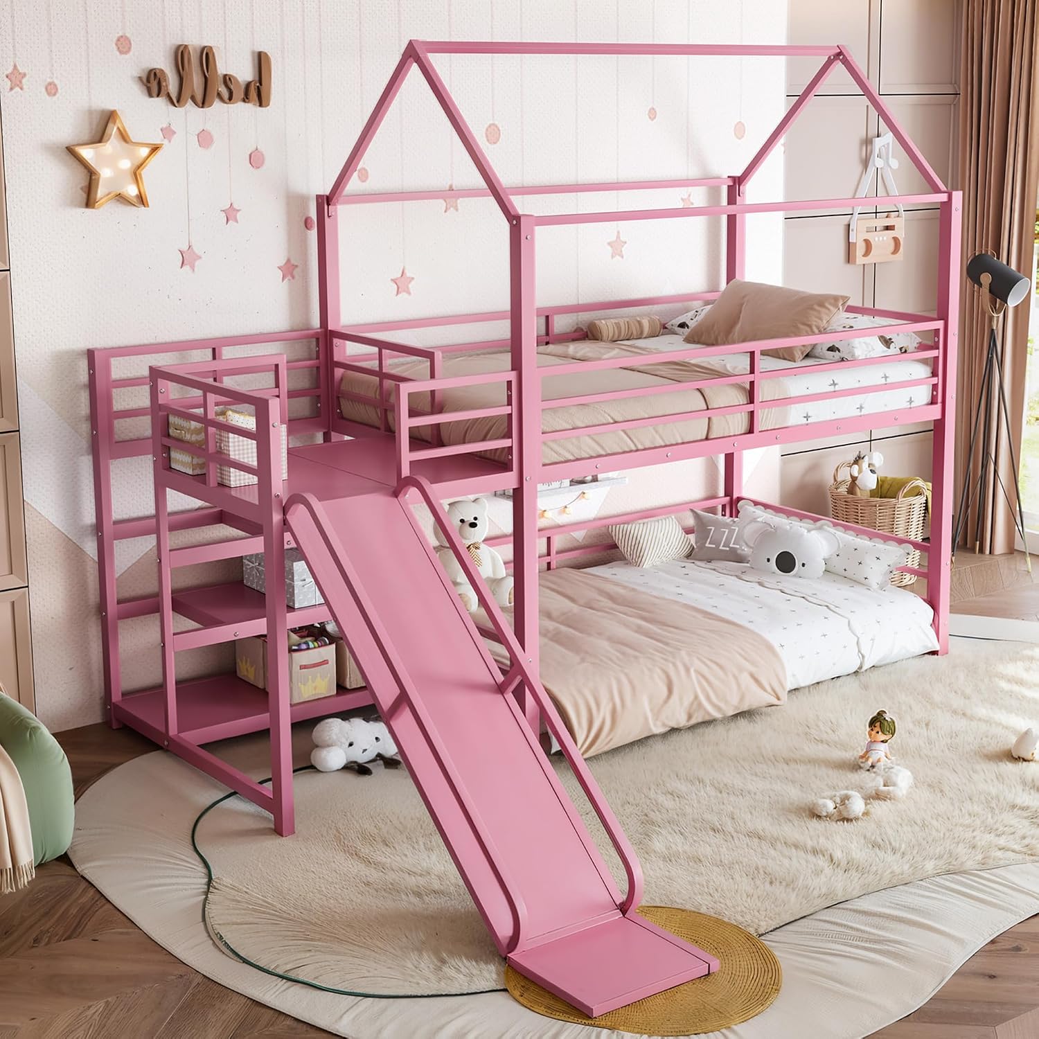 Łóżko piętrowe z deszczownicą  – Bunk Bed With Stairs And Slide recenzja i cena