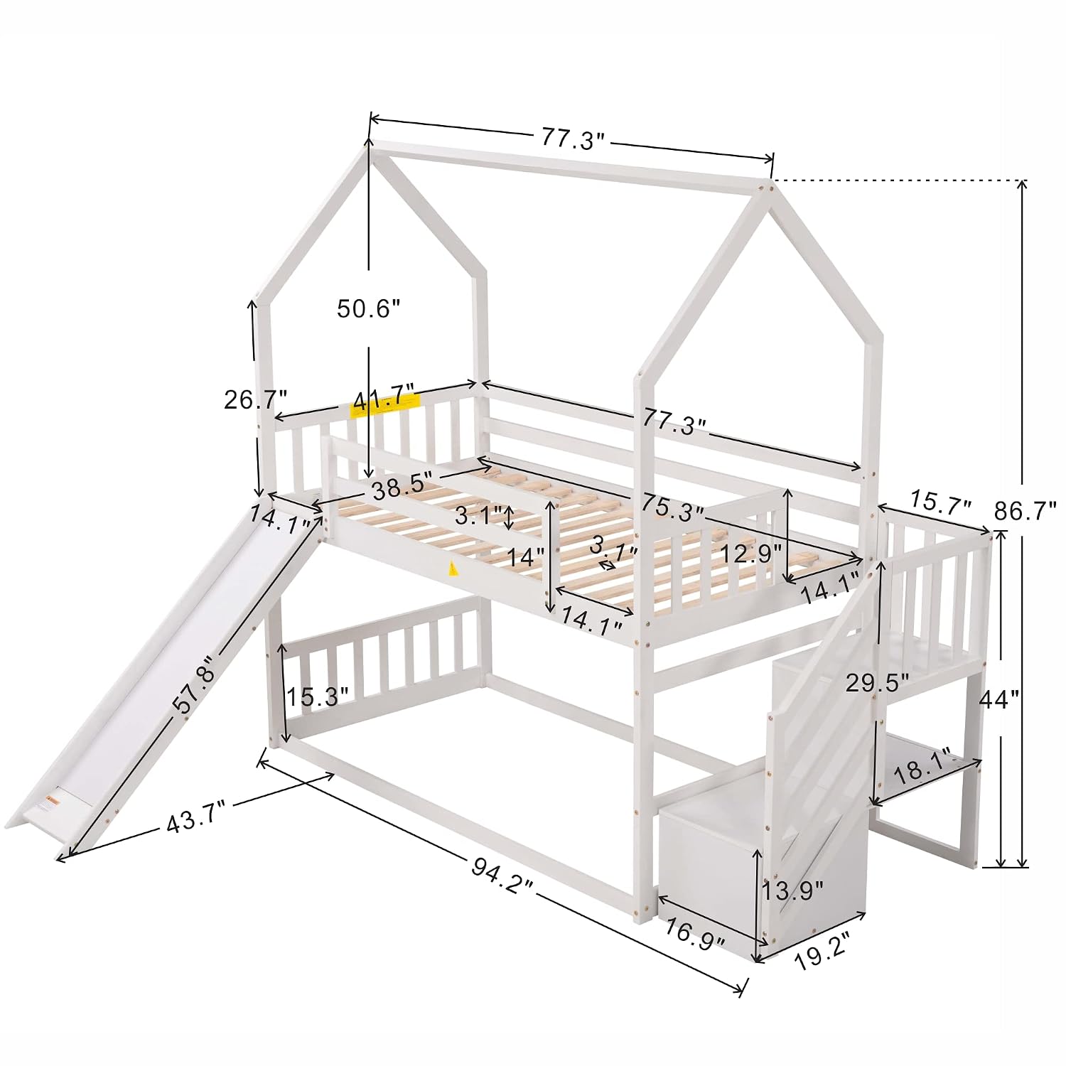 Podwójne łóżko piętrowe z zjeż – Bunk Bed With Stairs And Slide recenzja i cena