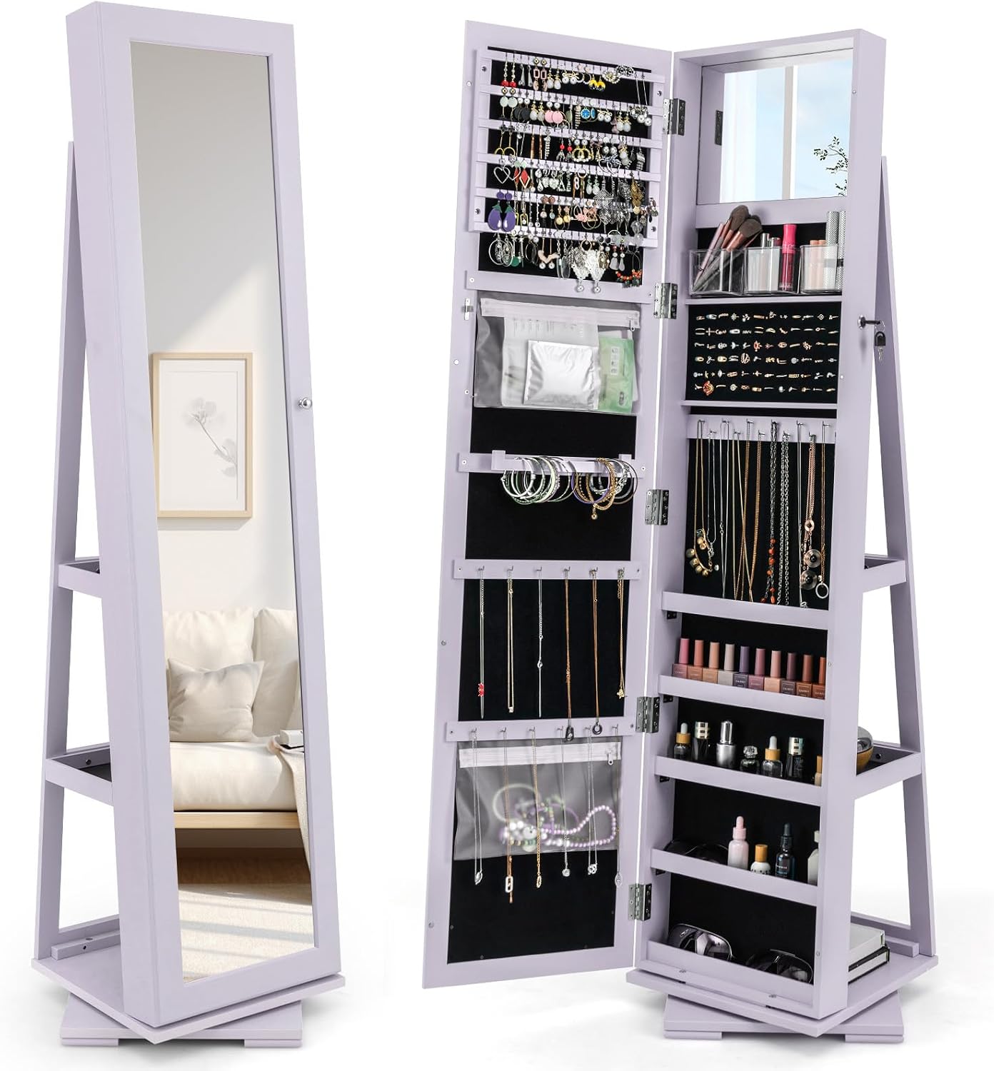 Szafa na biżuterię z obrotowym – Full Length Mirror Jewelry Armoire recenzja i cena