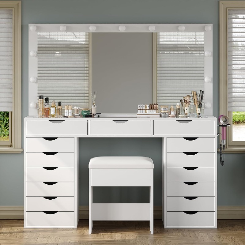 Toaletka Yanosaku z lustrem i  – Dressing Table Vanity With Lighted Mirror recenzja i cena