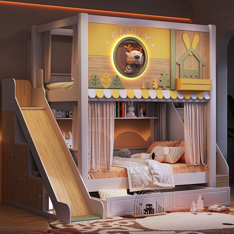 Nowoczesne łóżko piętrowe dla  – Bunk Bed With Stairs And Slide recenzja i cena