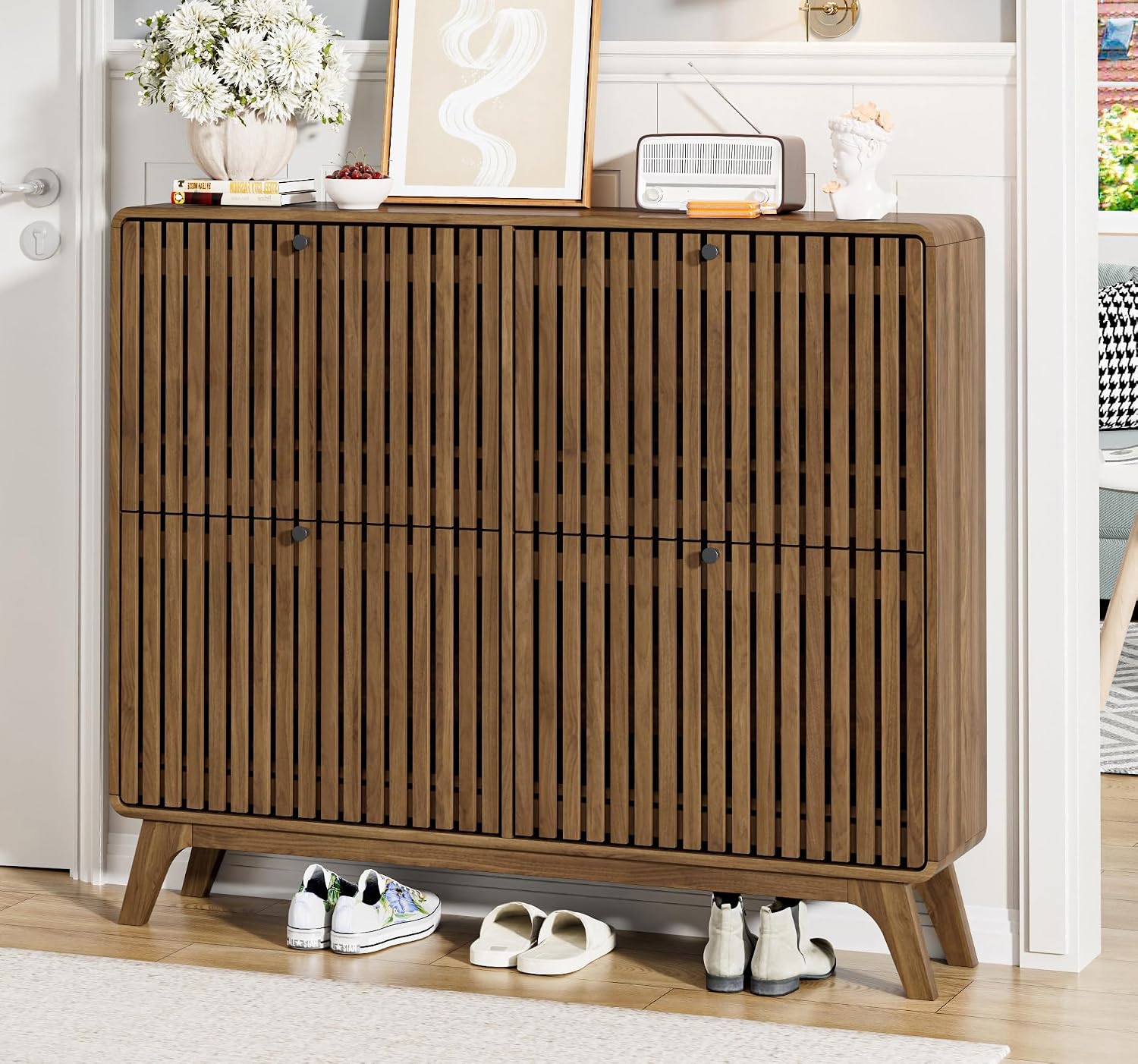 # Duża bambusowa szafka na but – Shoe Rack Cabinet Narrow Entryway recenzja i cena