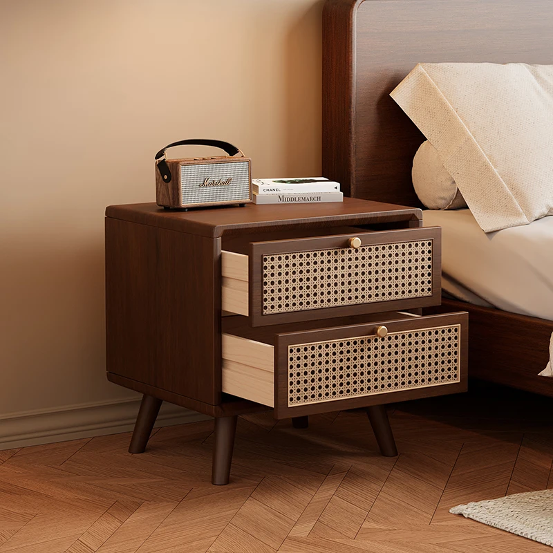 Szafka nocna z litego drewna z – Solid Wood Nightstand 2 Drawers recenzja i cena