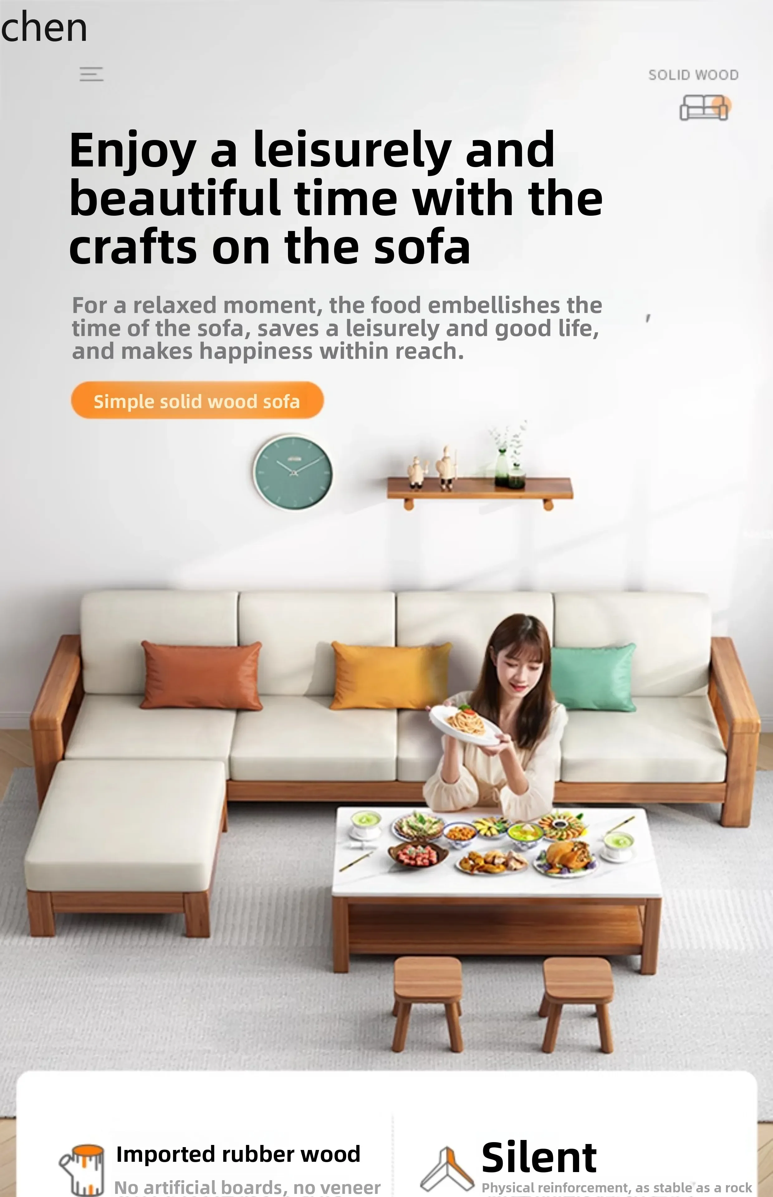 Sofa TQH7.2 z litego drewna, t – Sofas recenzja i cena