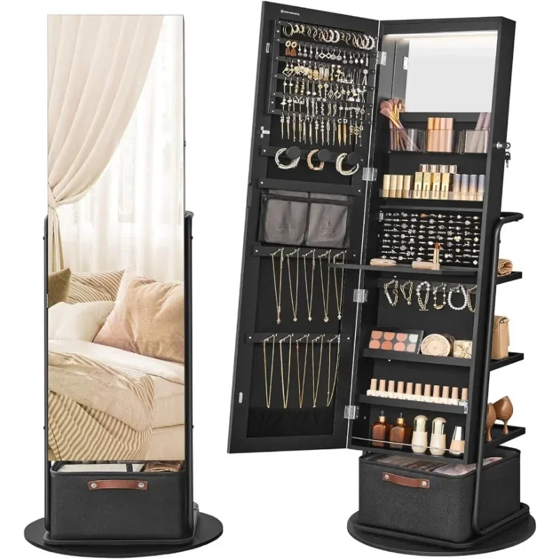 l 360 °   Szafka na biżuterię  – Full Length Mirror Jewelry Armoire recenzja i cena